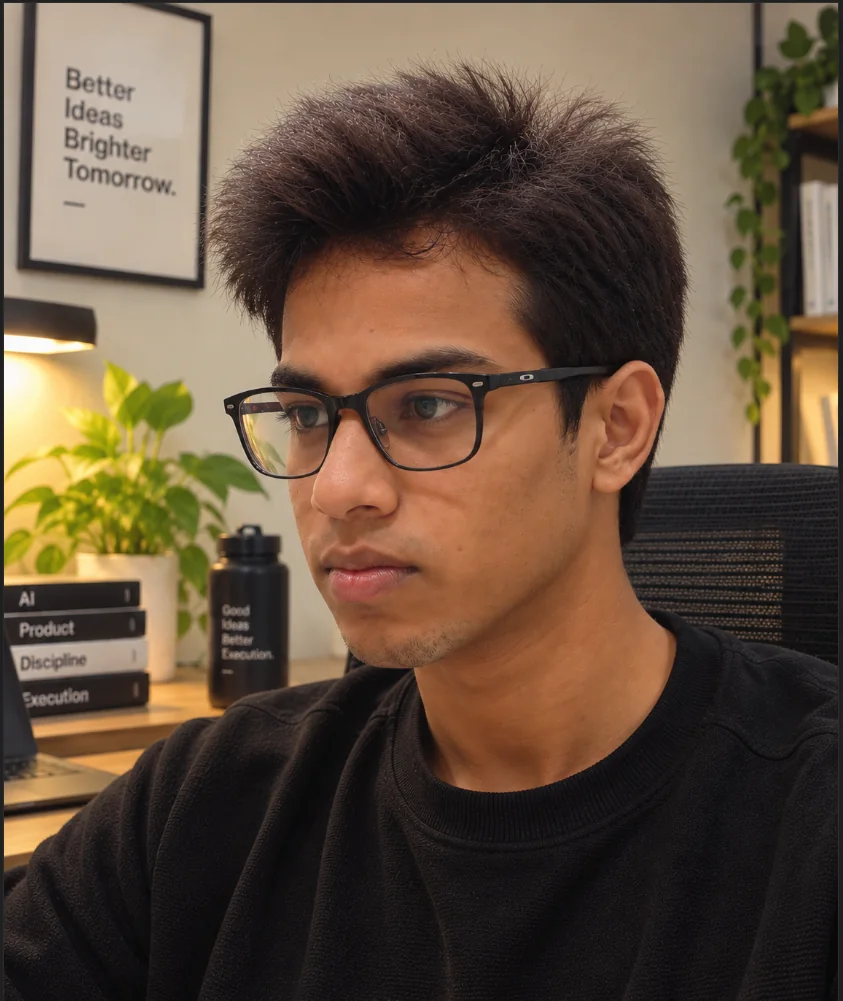 Aniket Chikse at his desk